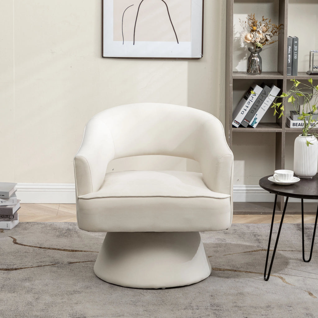 Velvet Swivel Arm Chair