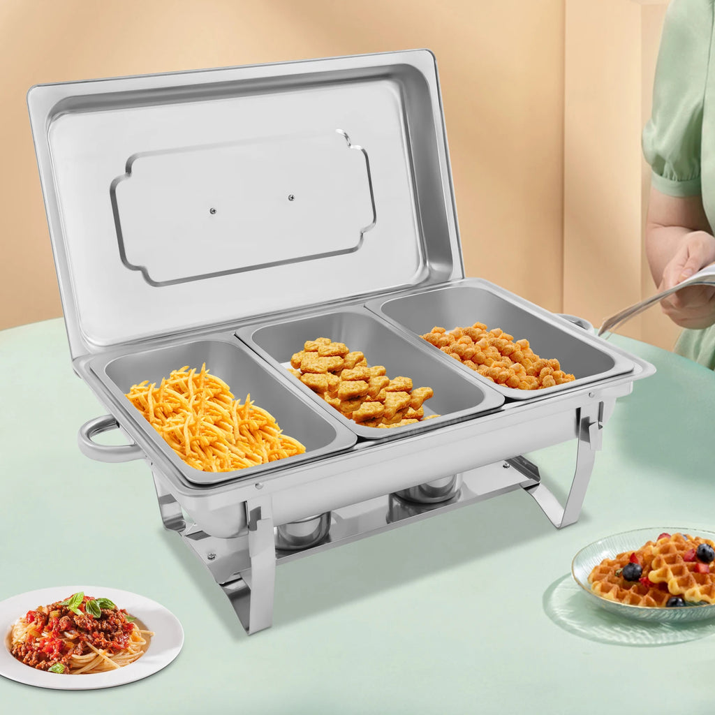 3 Grid Warmer Set Buffet Dishes