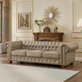 Leather Sofa with Nail head Trim