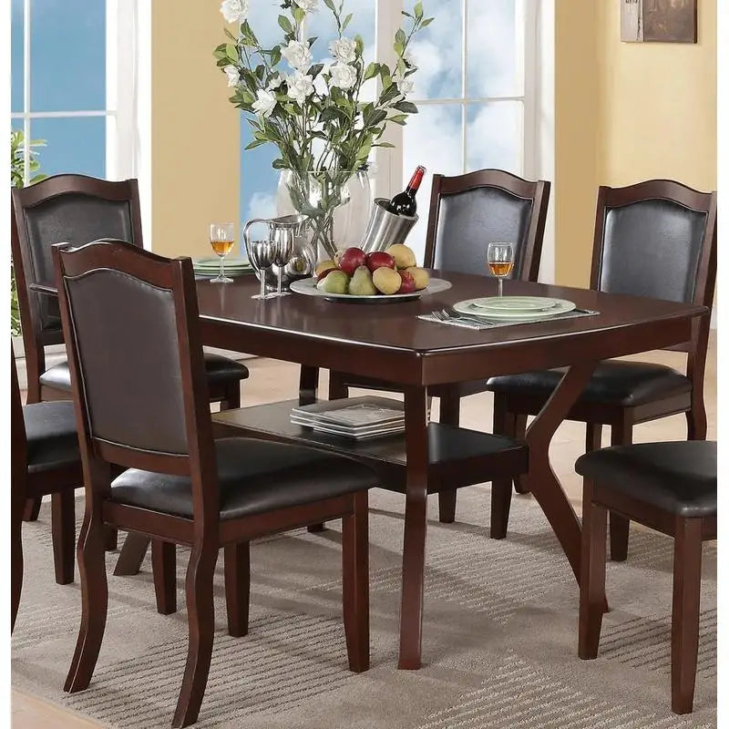 7pc Dining Set w/Solid Wood Table
