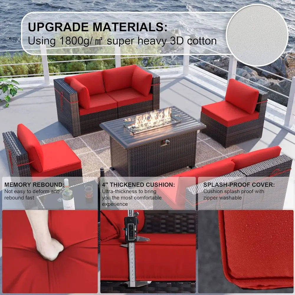 Patio Set with Propane Fire Pit