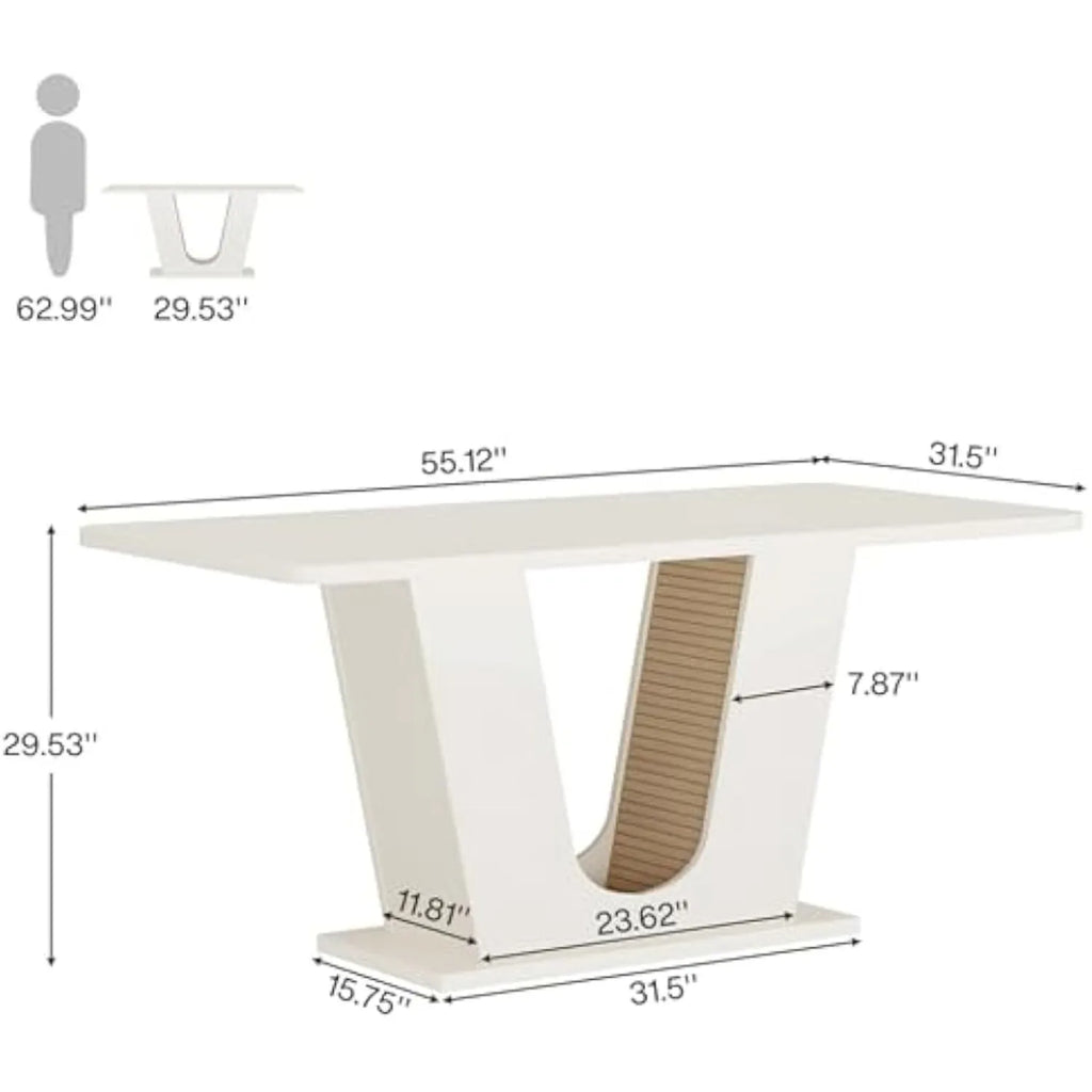 Dining Table  w/U-Shaped Base