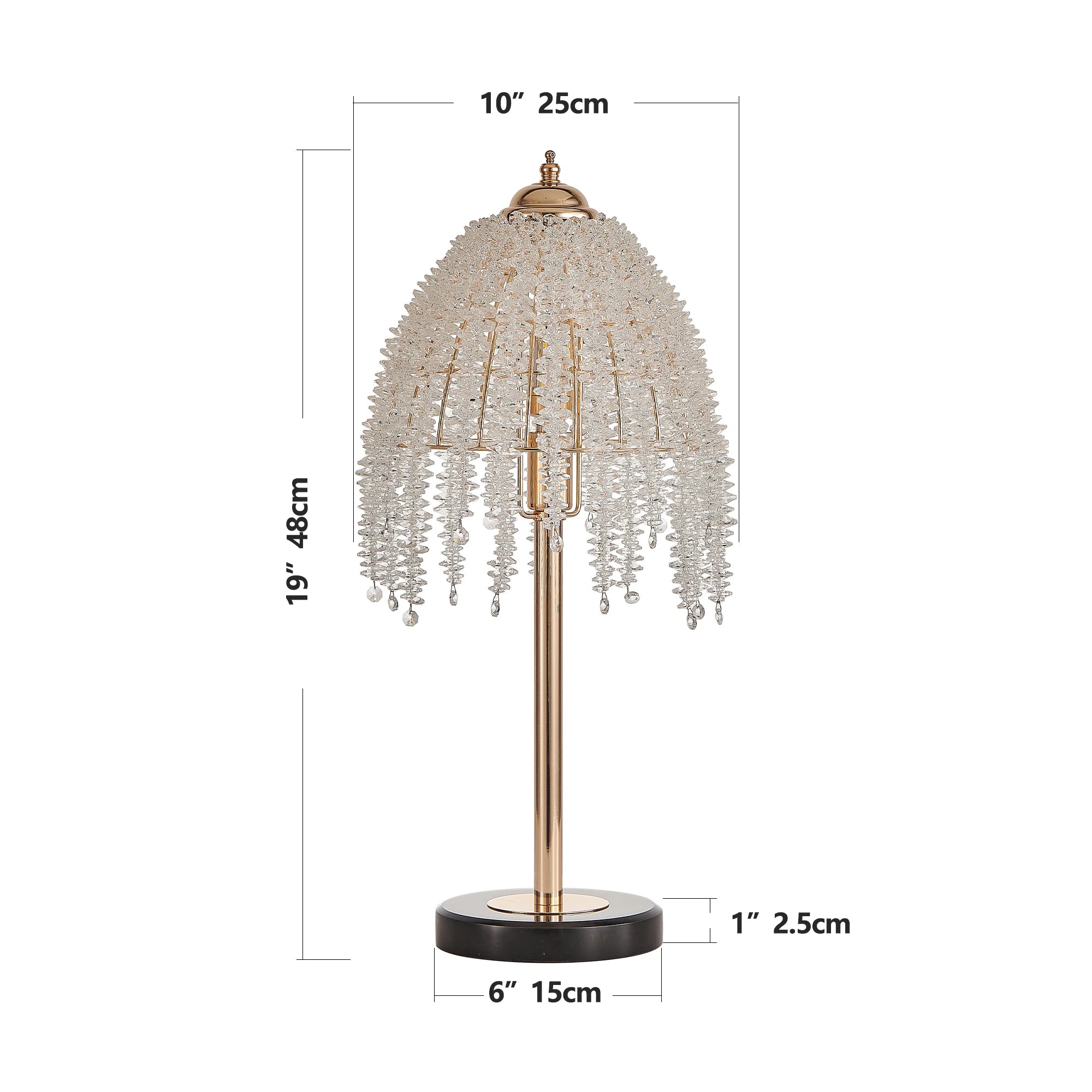 Crystal Table Waterfall Lamp