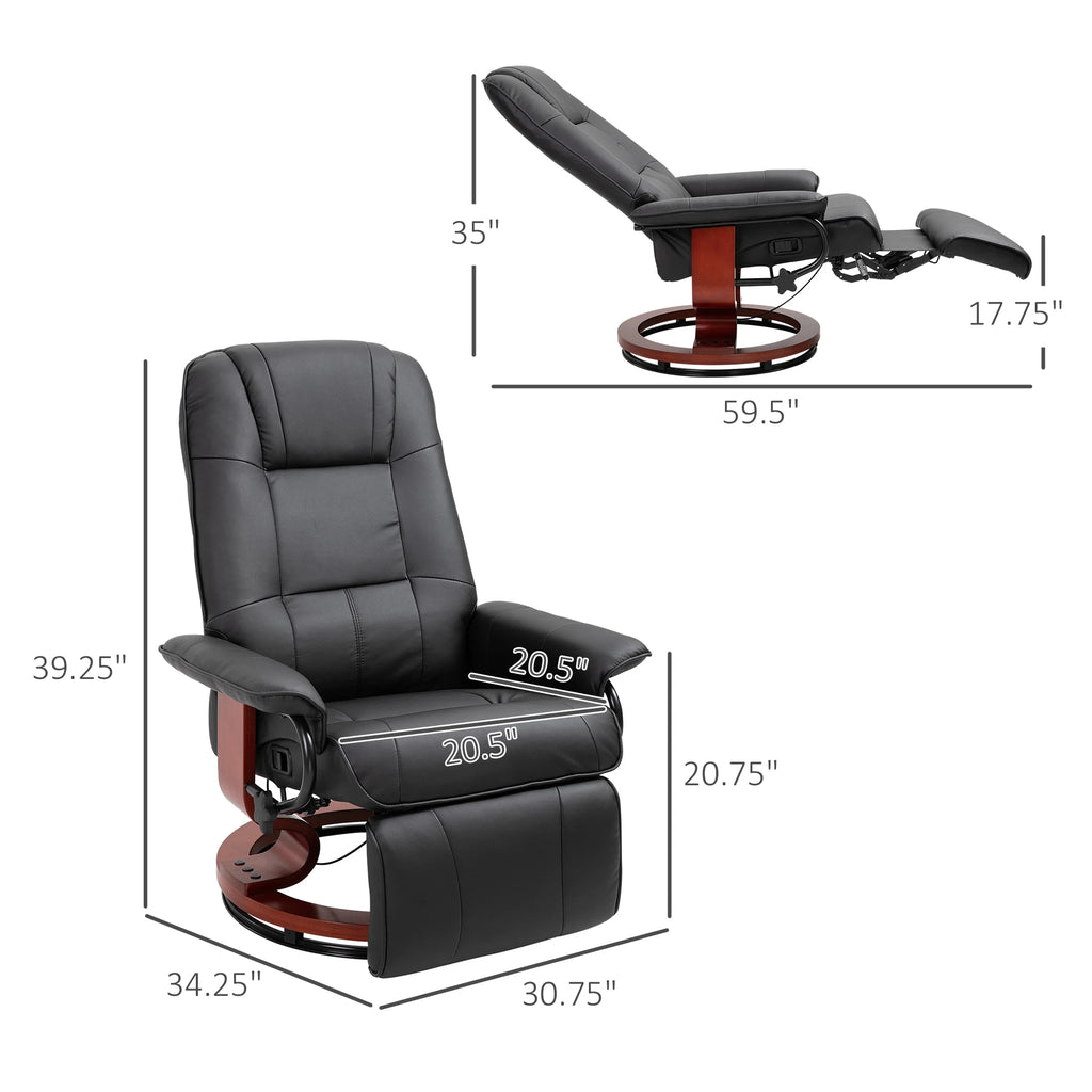 Swivel Recliner Seat w/Wood Base