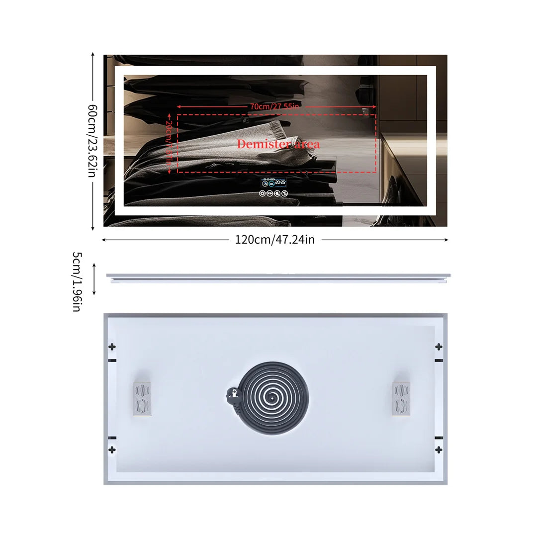 Illuminated Bluetooth Bathroom Mirror