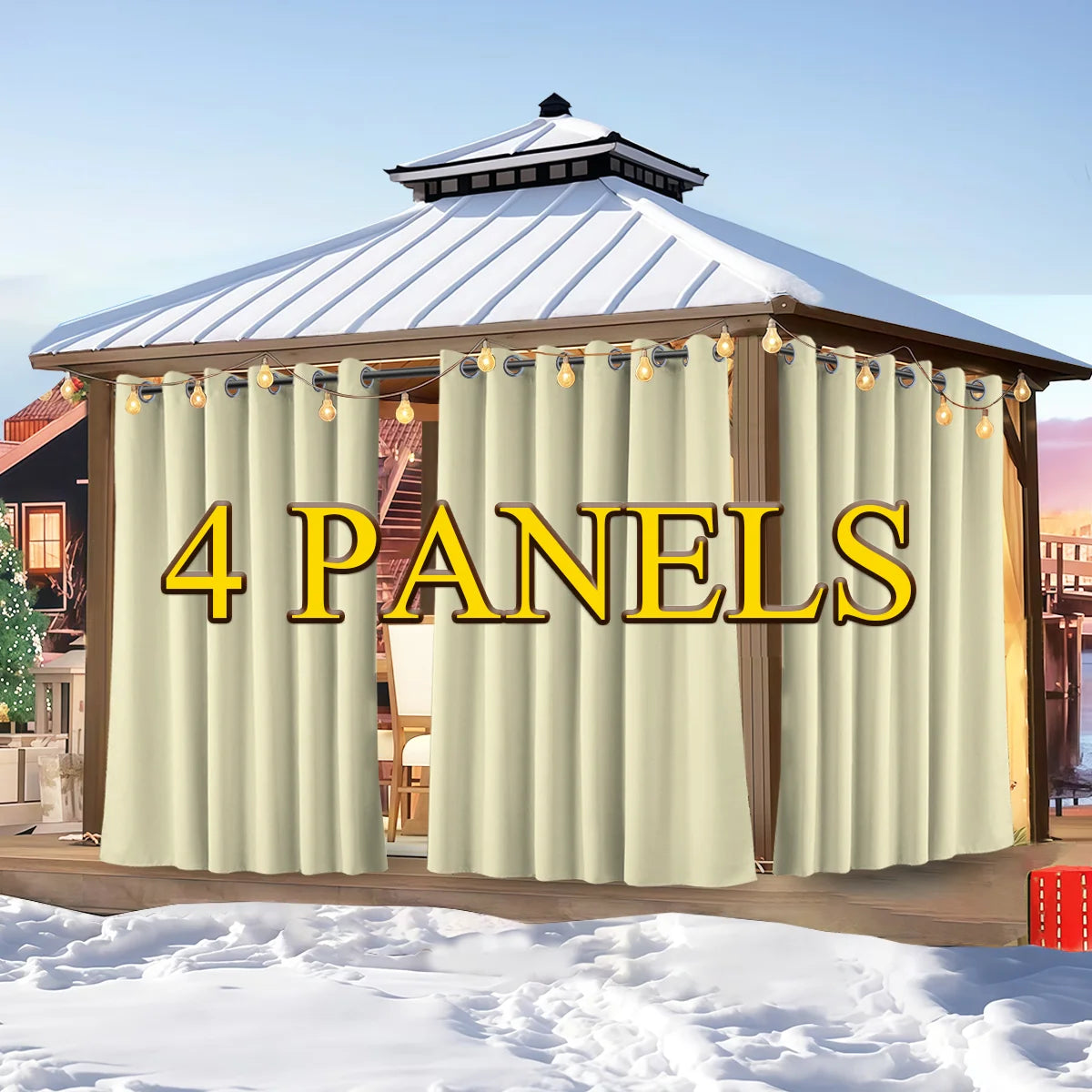 4 PCS Blackout Thermal Insulation Curtains