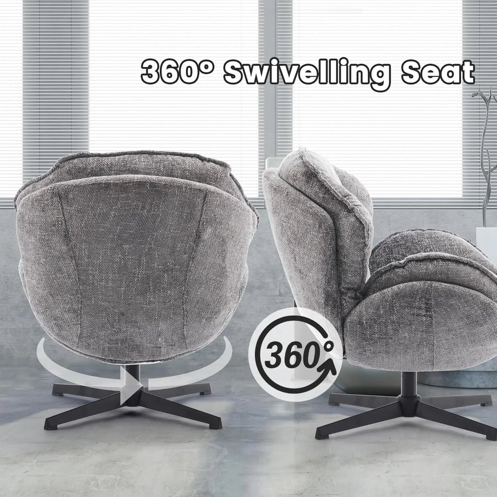 Swivel Armchair w/Metal Legs