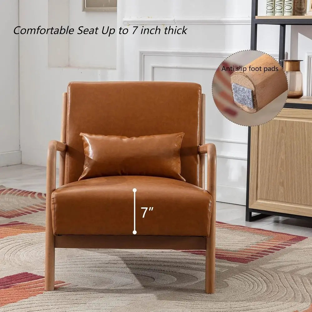 Plush Camel-Colored Reading Chair