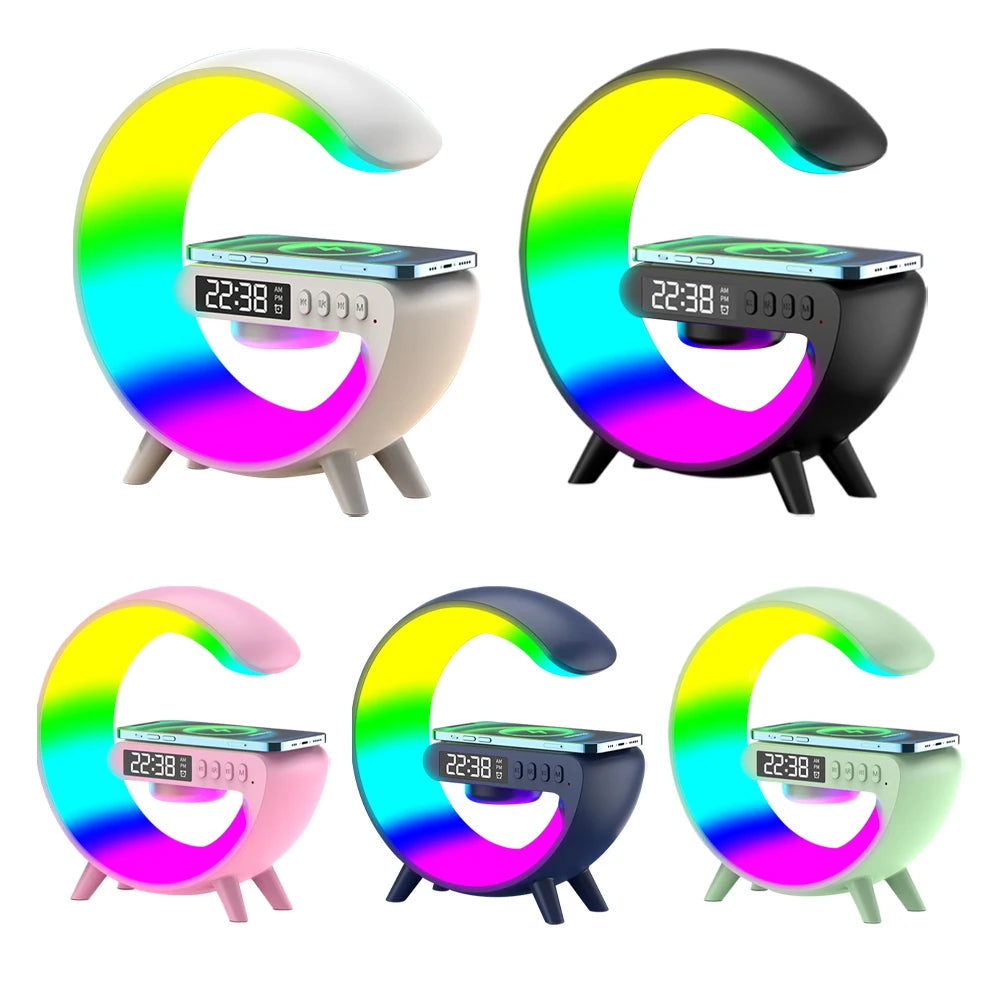 Charger Table Lamp w/Alarm Clock