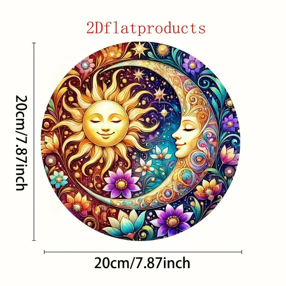 Wall Art Sun/Moon Metal Decor