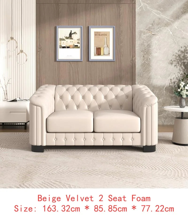 3-Pc Sofa Set w/Wood Legs