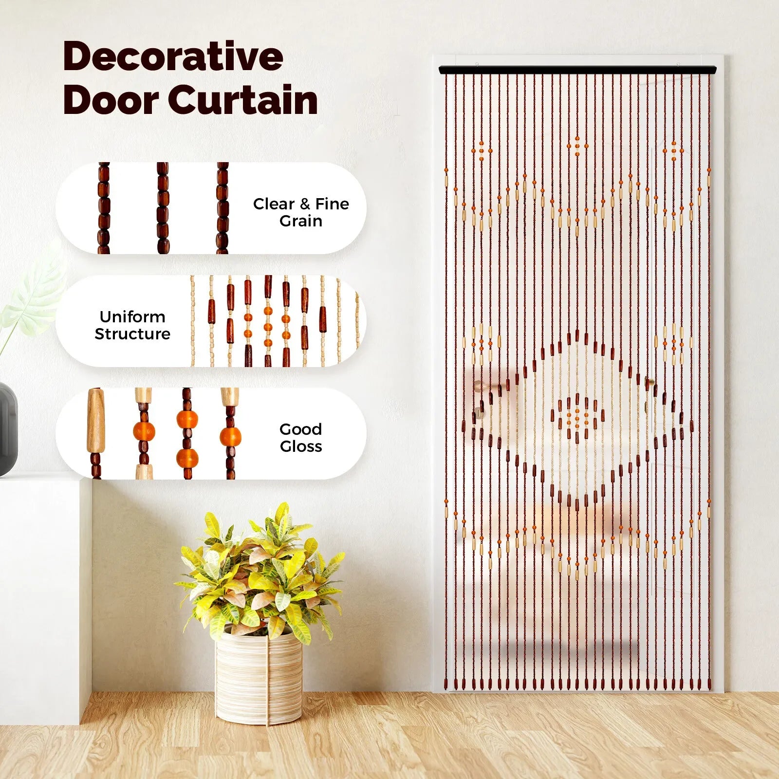Wooden Thread Curtain Room Divider