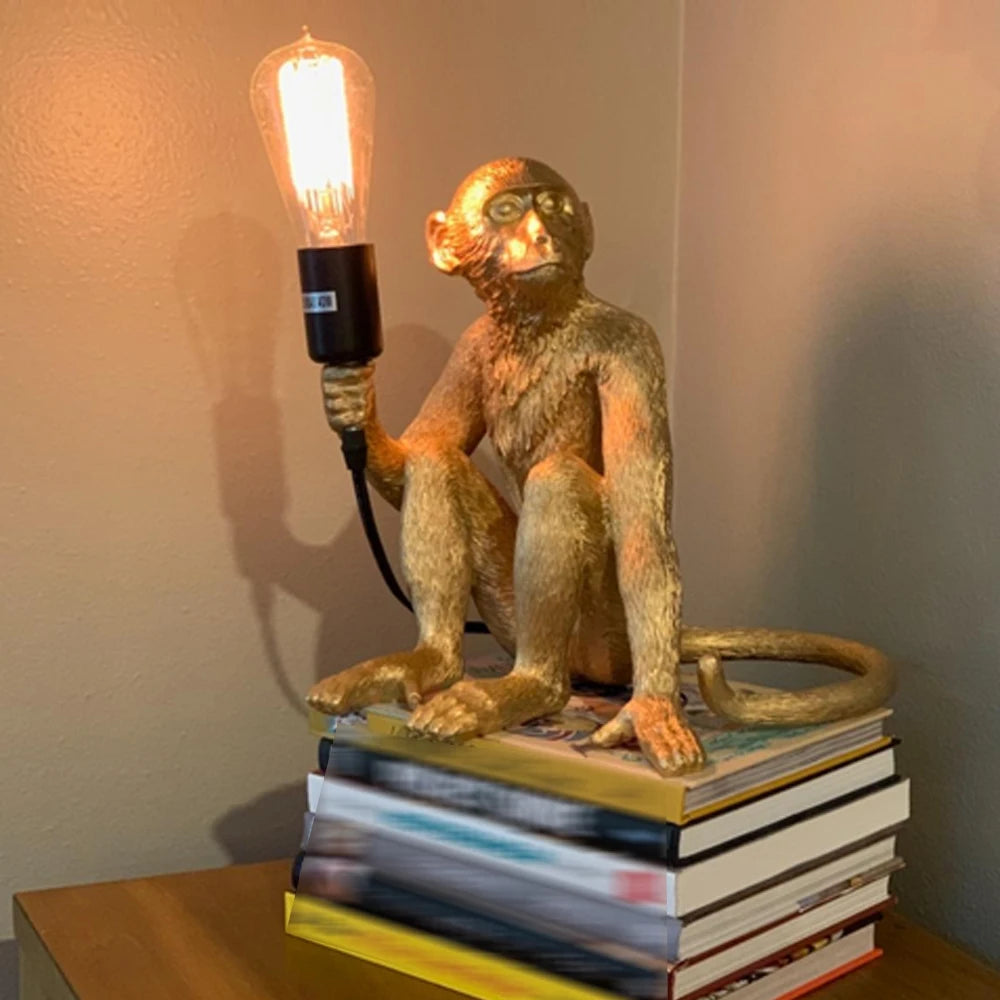 Resin Monkey Table Lamp