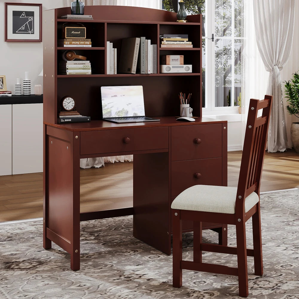 Executive Desk and Upholstered Chair