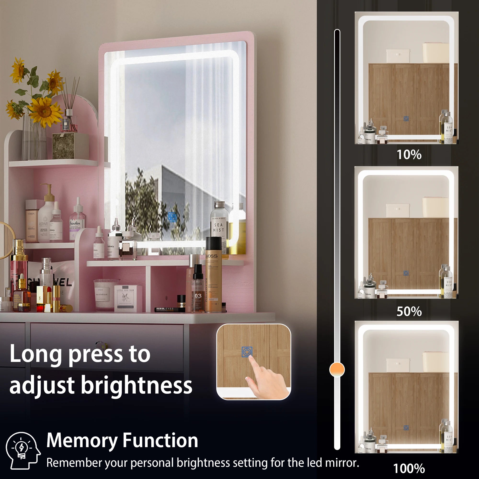 Makeup Vanity w/Lighted Mirror