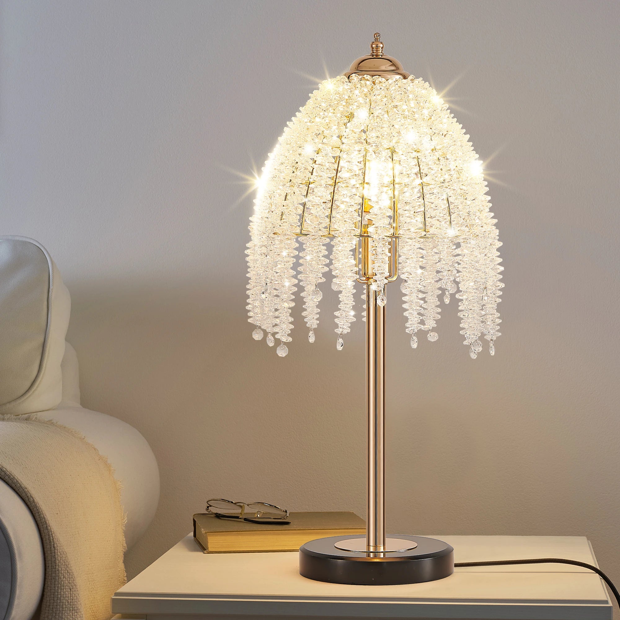 Crystal Table Waterfall Lamp