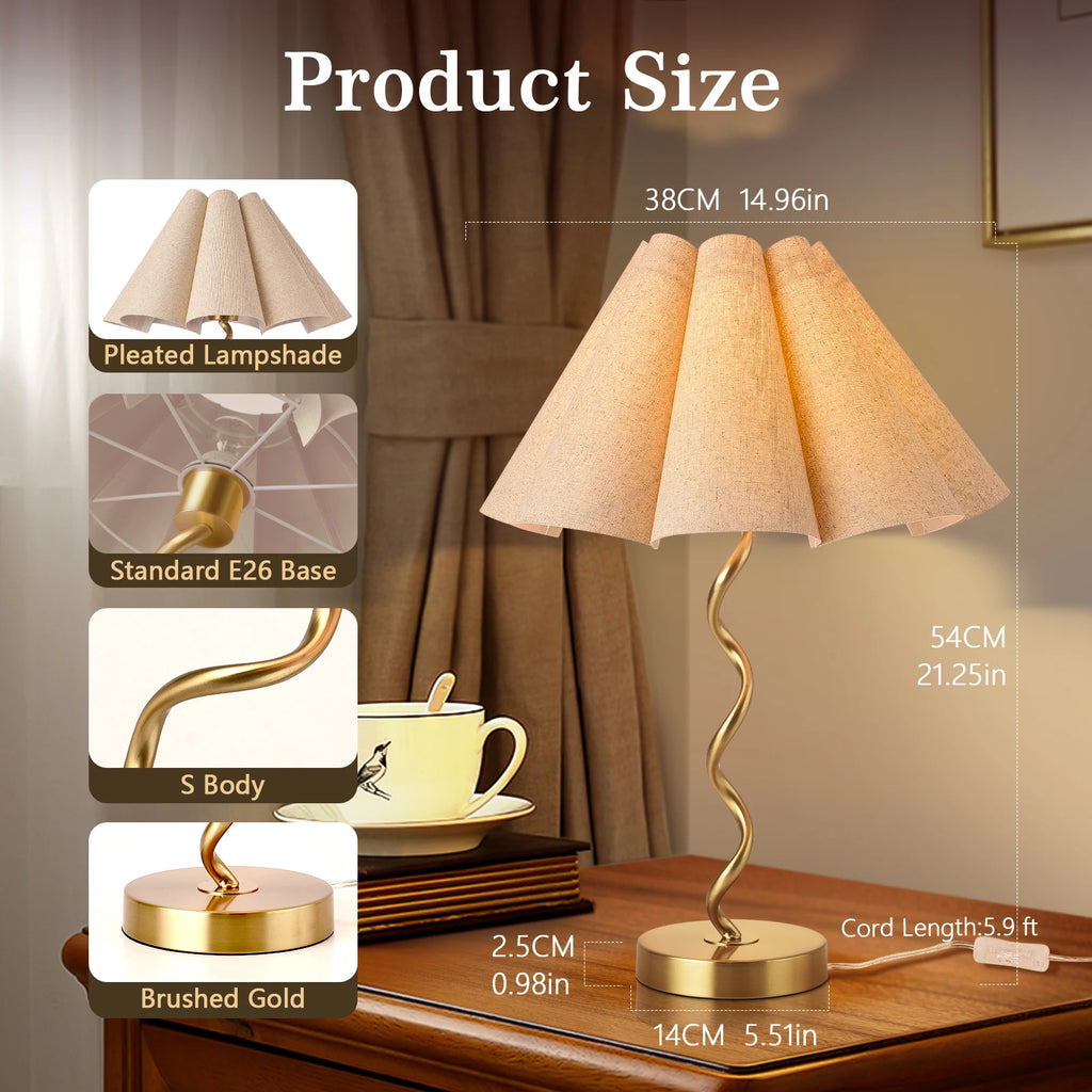 Scalloped Wavy Lamp for Bedside
