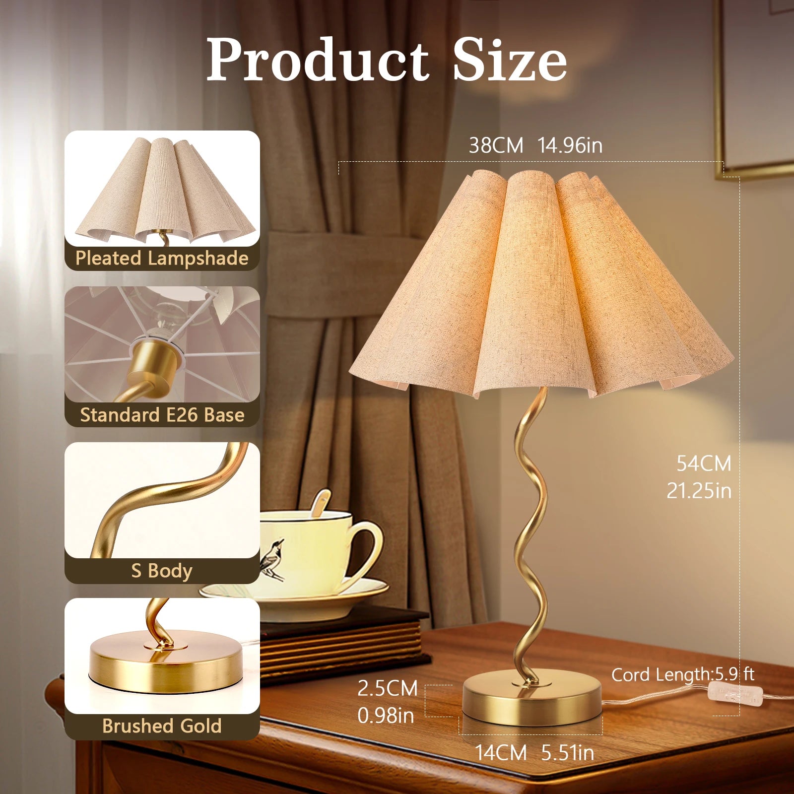 Scalloped Wavy Lamp for Bedside