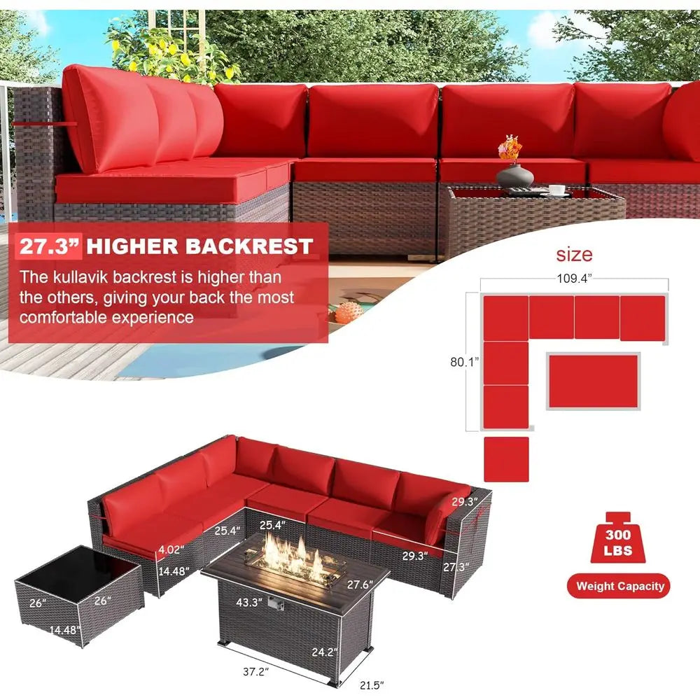 Patio Set with Propane Fire Pit