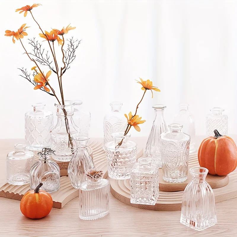 30Pc Small Glass Bud Vases Bulk