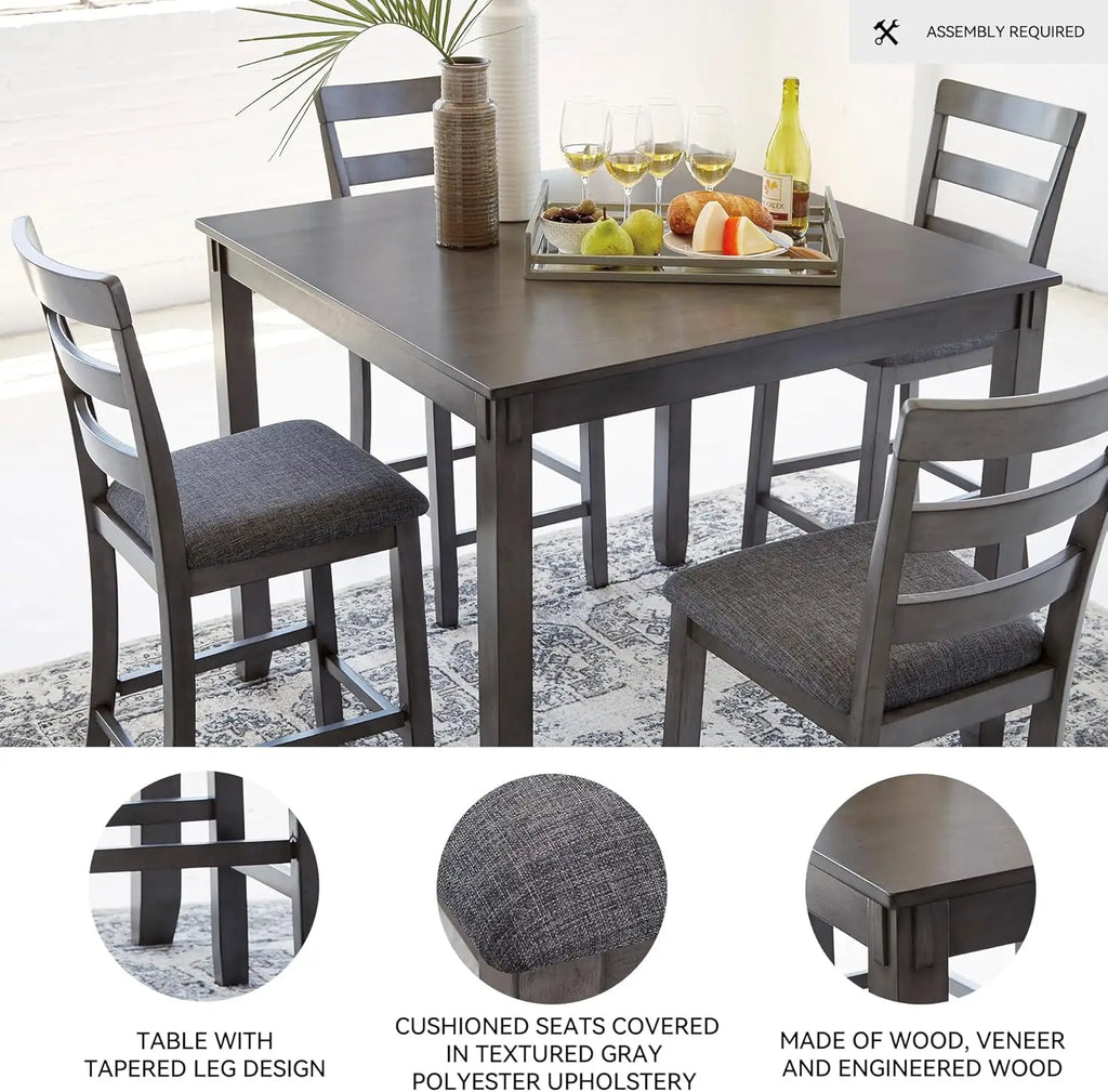 Gray Wood Dining Set w/table