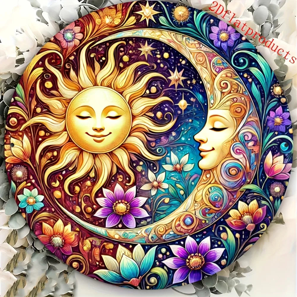 Wall Art Sun/Moon Metal Decor