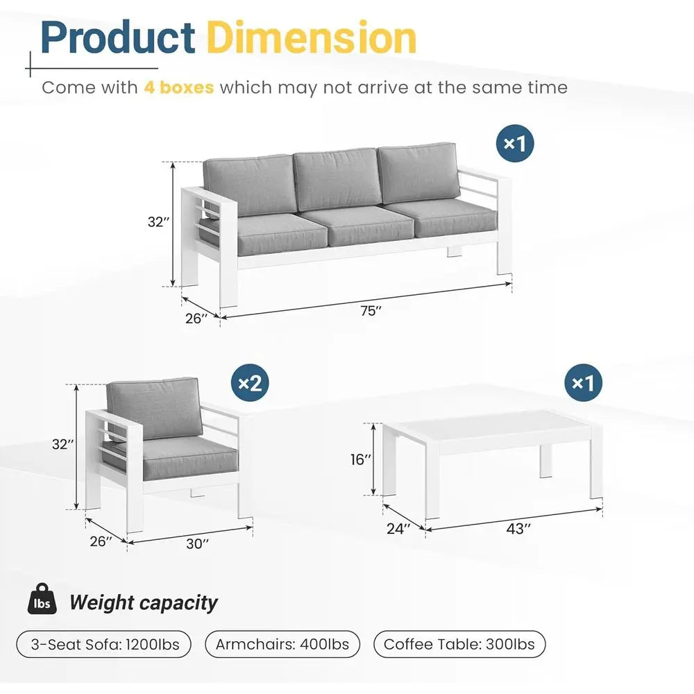 Oversized Metal Patio Furniture Set