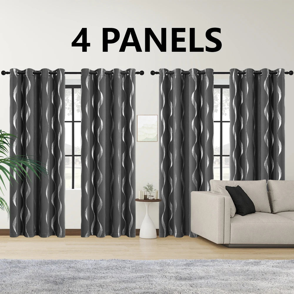 4PCS Blackout Insulated Curtains
