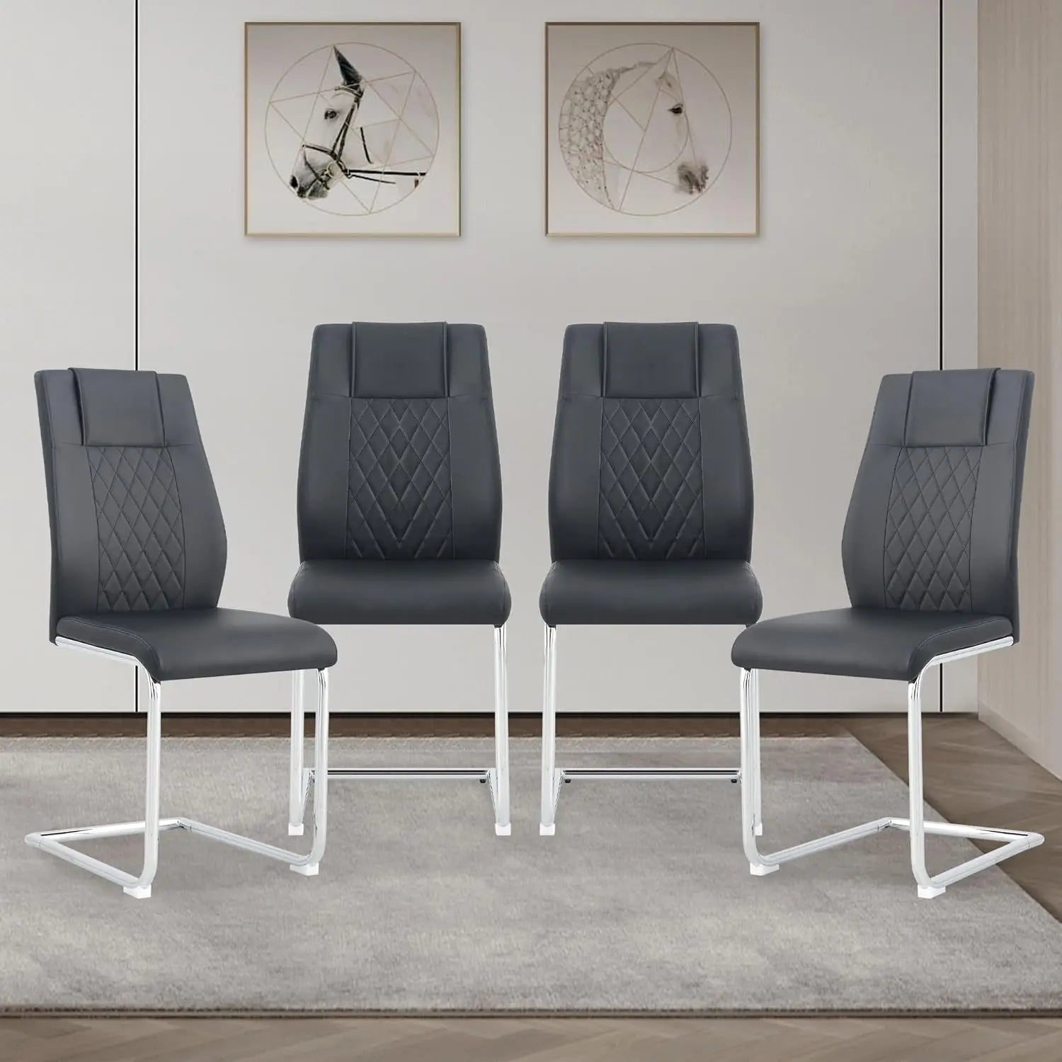 4 Pc Chairs w/Metal Legs