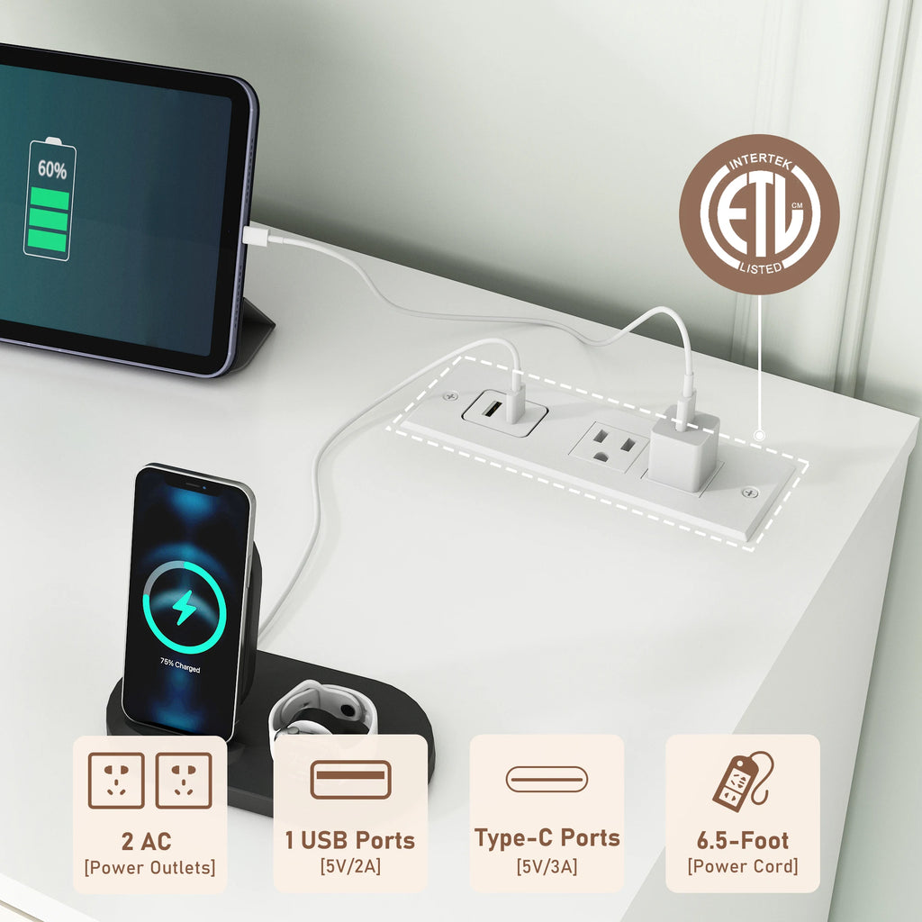 Chest of Drawers w/Outlets & LED Lights