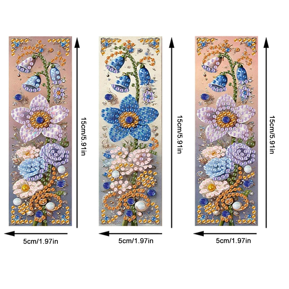 DIY Diamond Art Bookmark Flowers