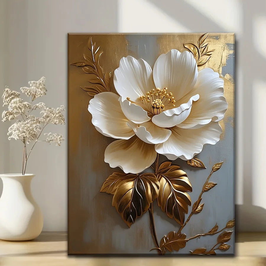1PC White Floral Canvas Flower
