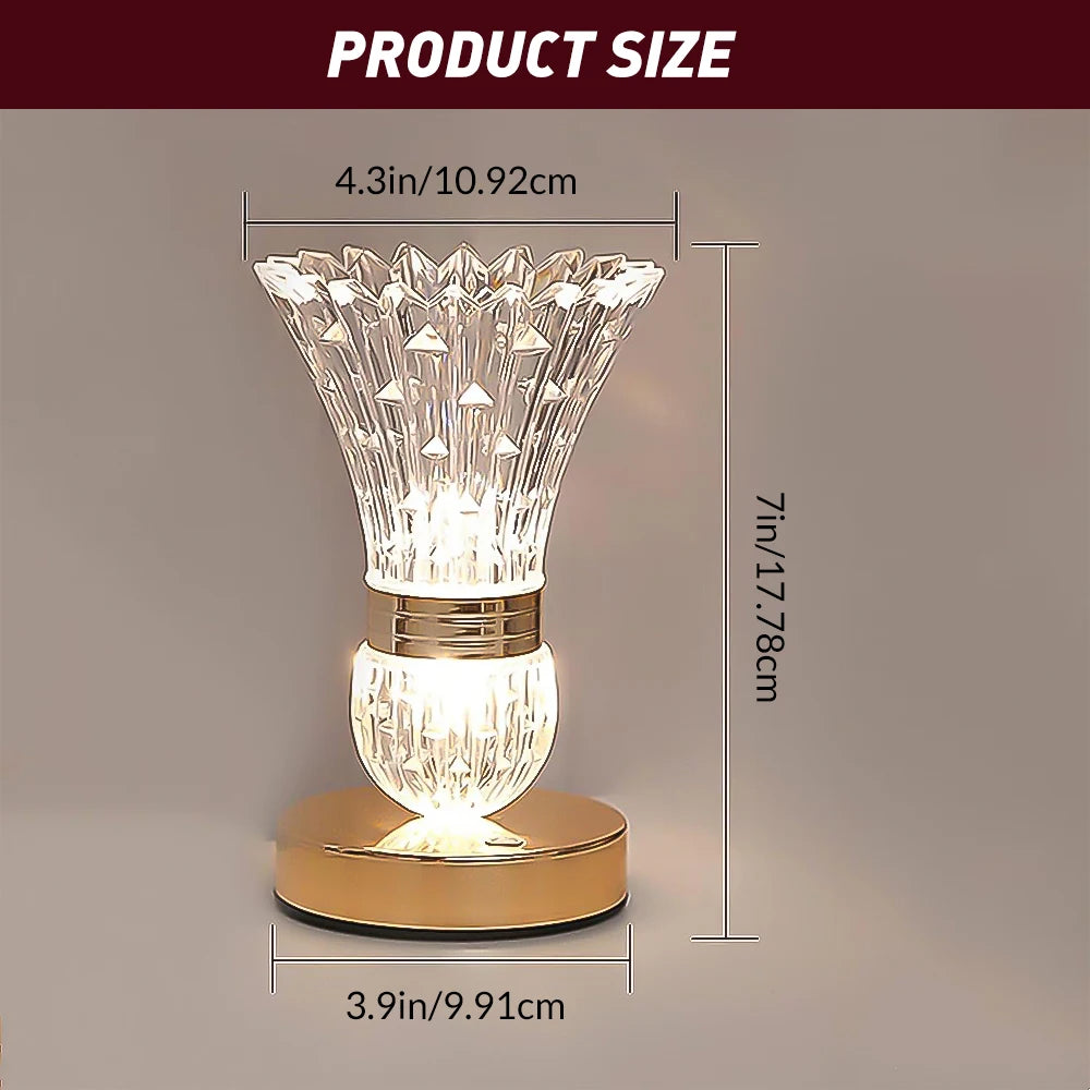 Crystal LED Vase Lamp/Night Light