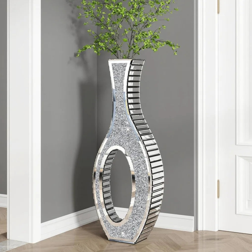 Diamond Mirrored Floor Vase