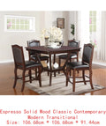 7pc Dining Set w/Solid Wood Table