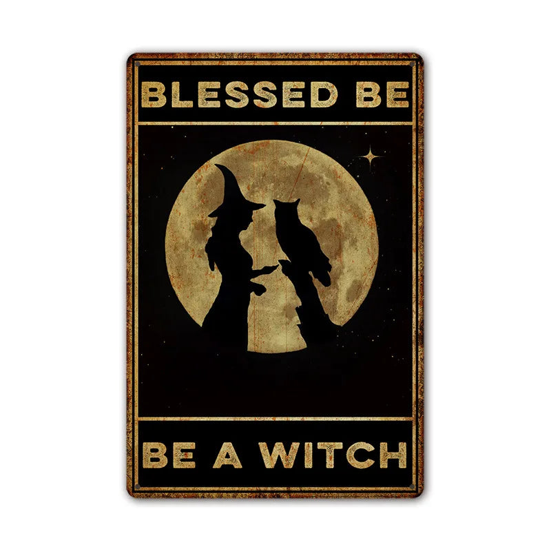 Retro Halloween Tin Painting