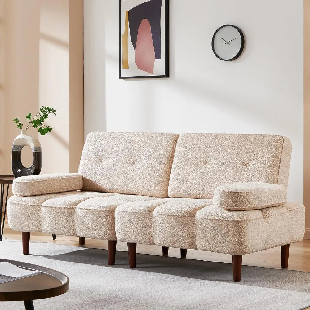 Sherpa Fabric Sleeper Sofa