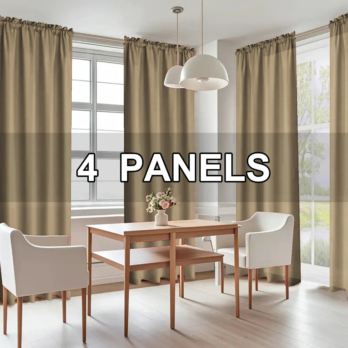 4pcs Light Filtering Curtains