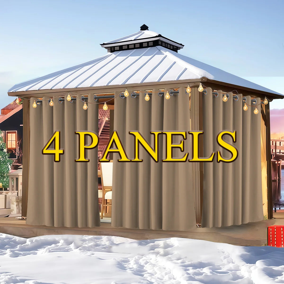 4 PCS Blackout Thermal Insulation Curtains