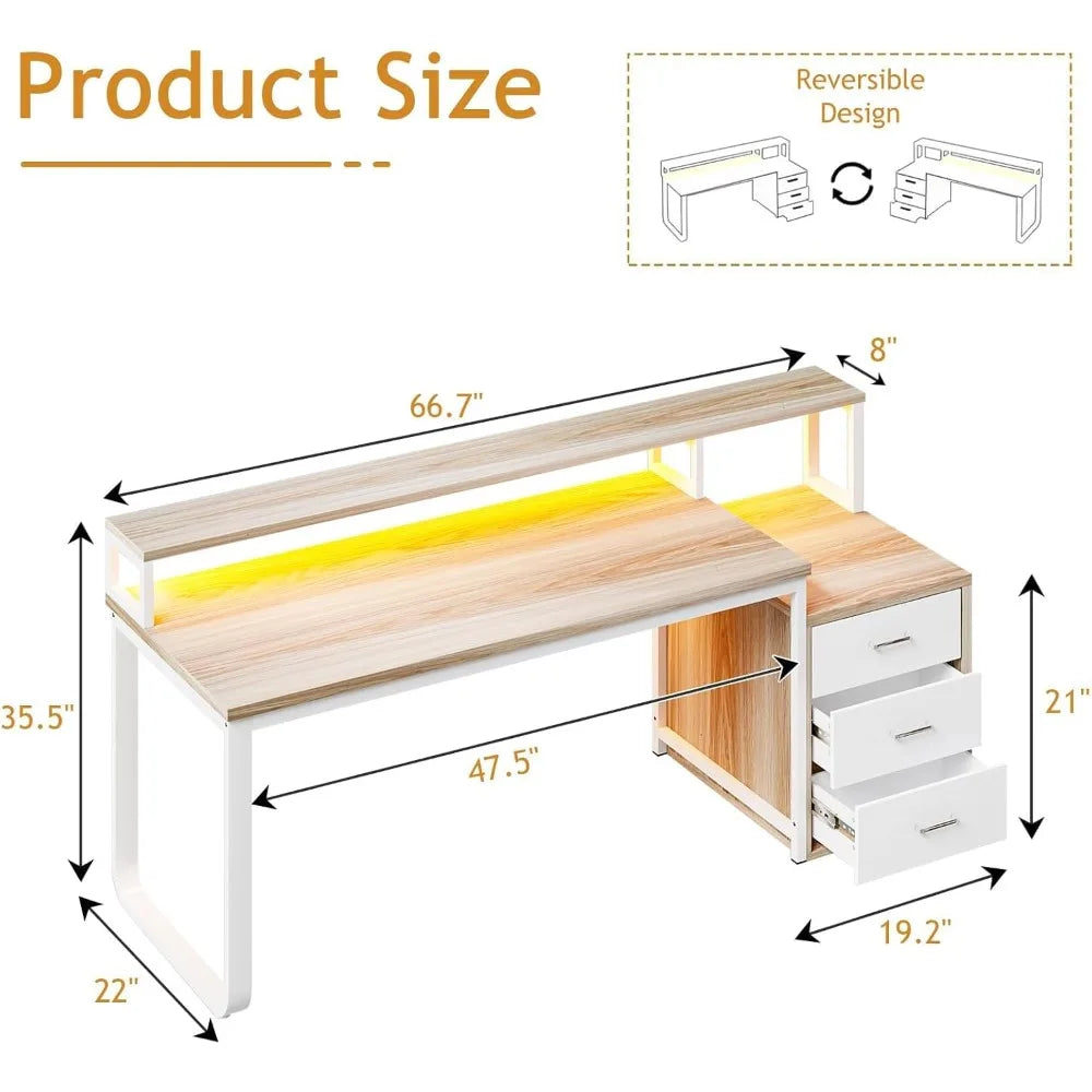 computer desk with 3 drawers