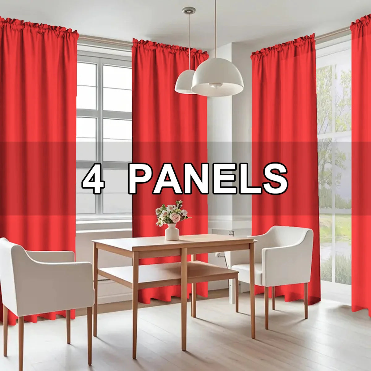 4pcs Light Filtering Curtains