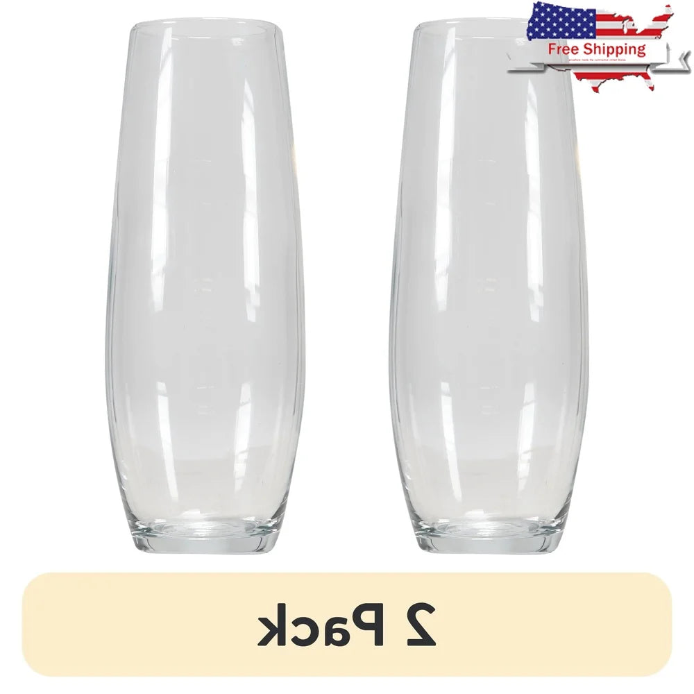2 Pc Clear Glass Vase for Flowers