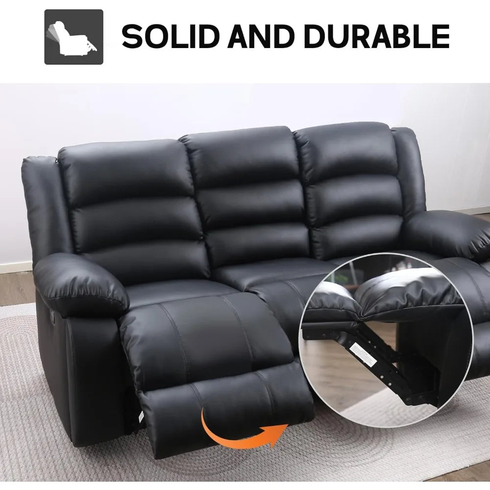 Reclining Sofa 3 Seats w/Cup Holders