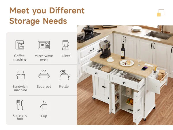 60" Mobile Kitchen Island