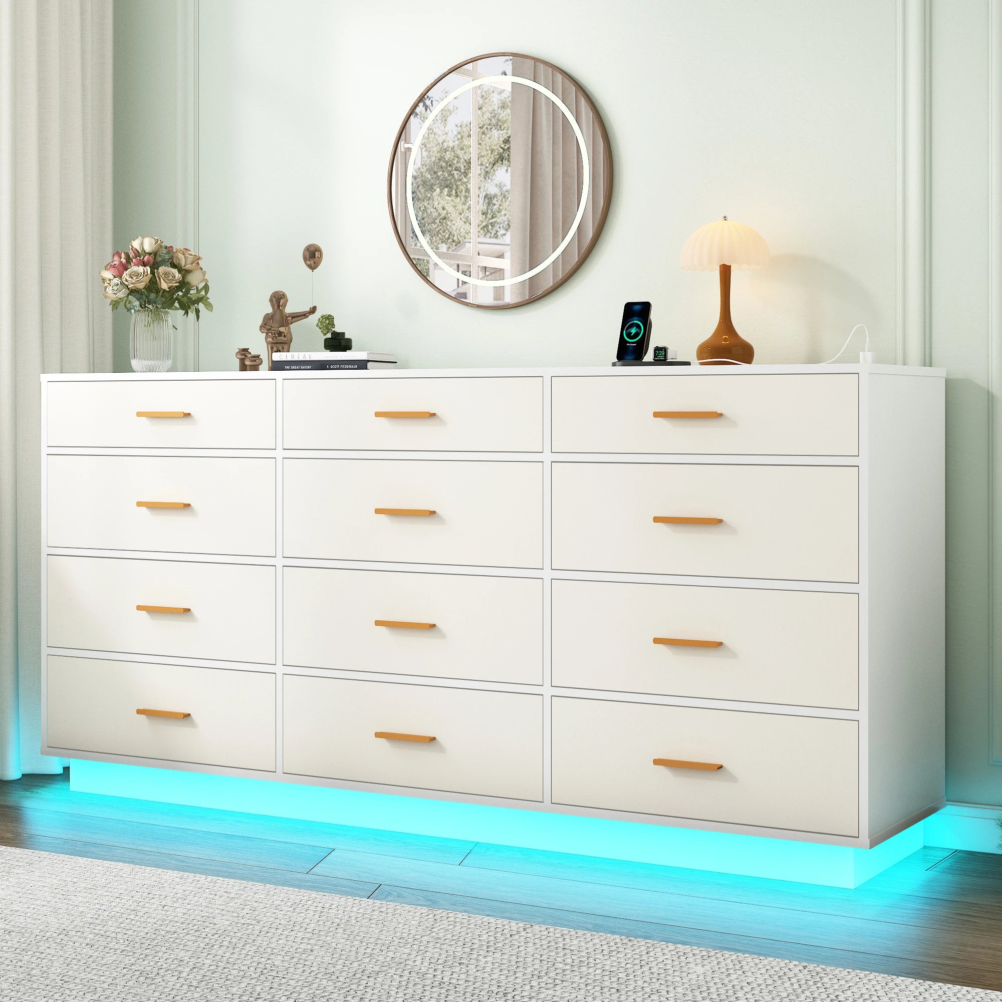 Chest of Drawers w/Outlets & LED Lights