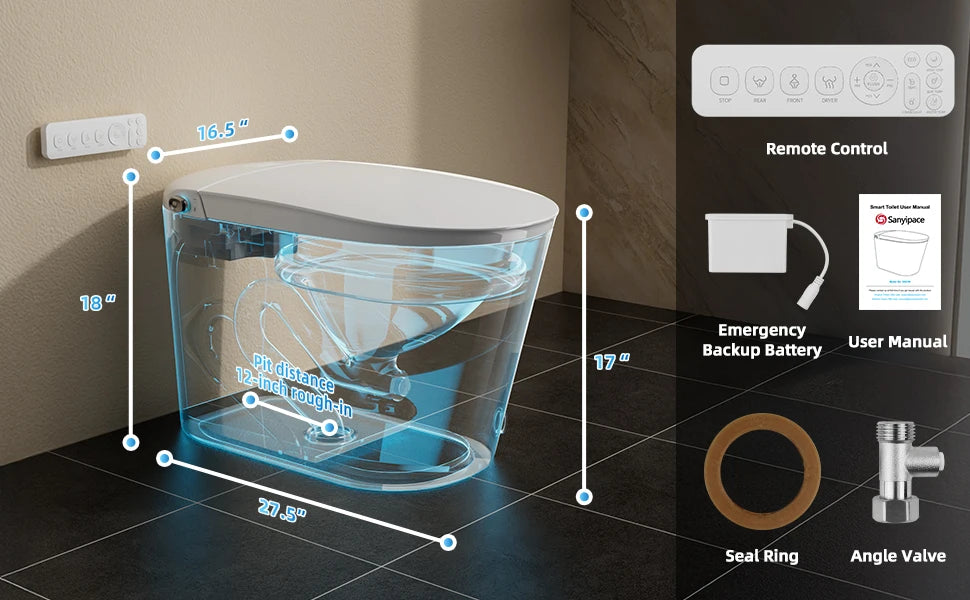 Smart Toilet w/Tank/Heated Seat