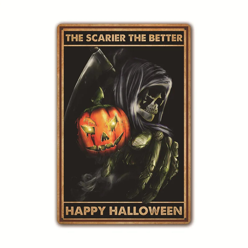 Retro Halloween Tin Painting