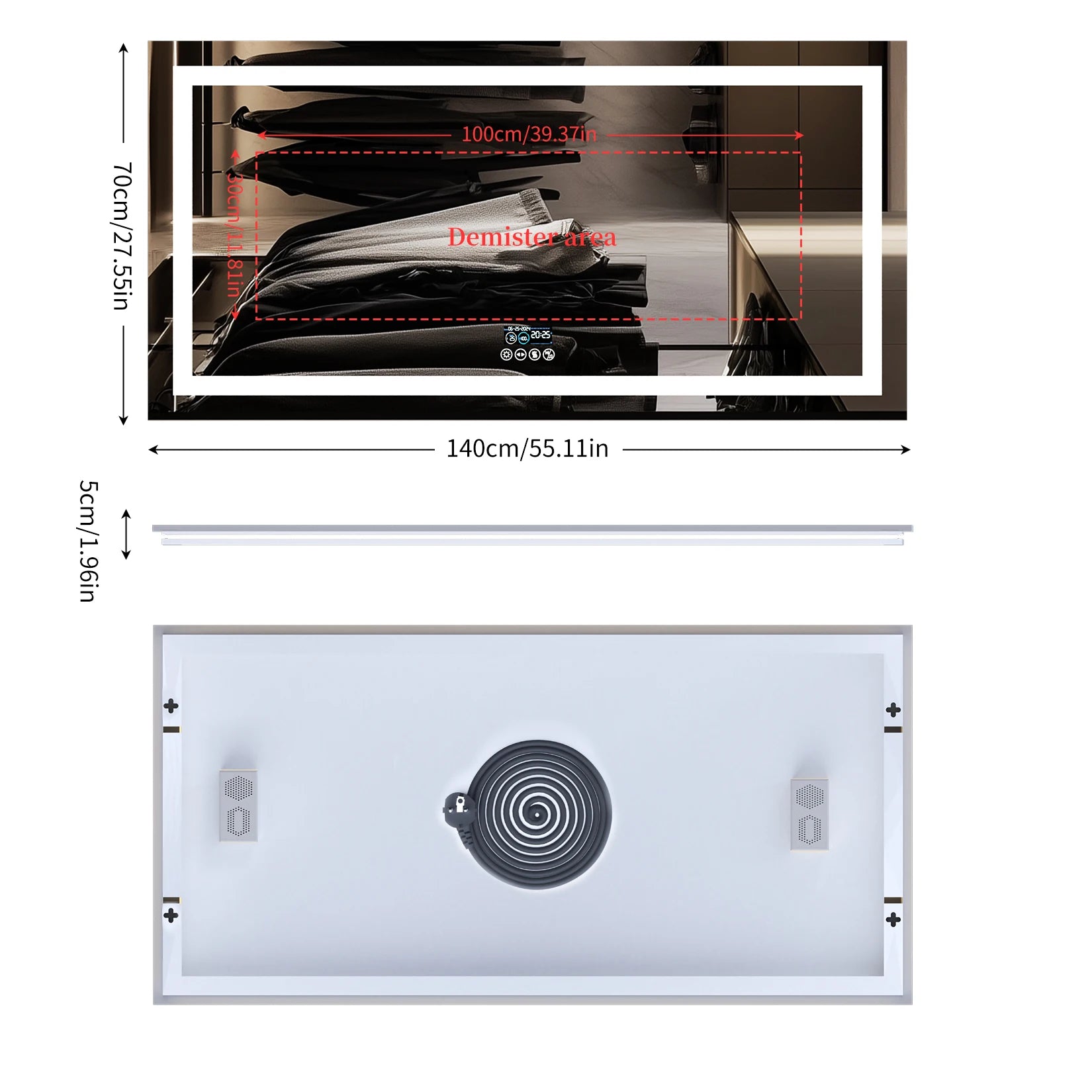 Illuminated Bluetooth Bathroom Mirror