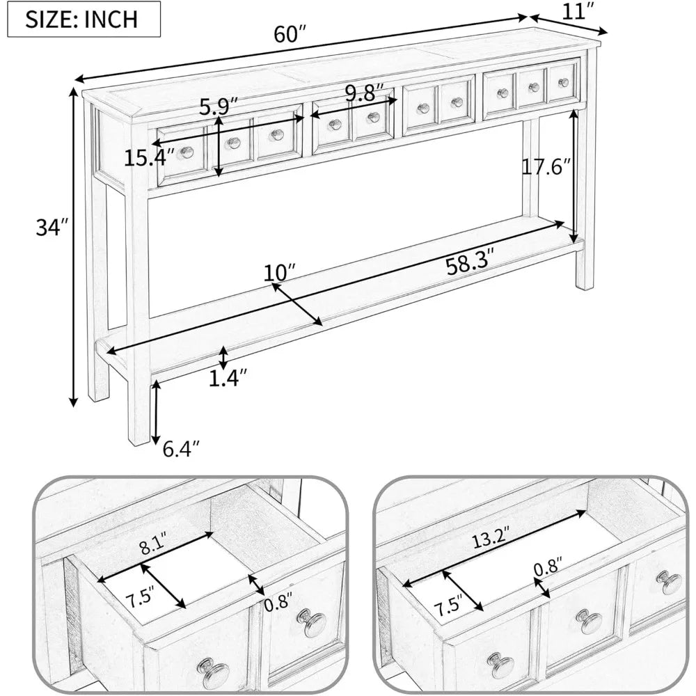 Entryway Table with Storage Drawers