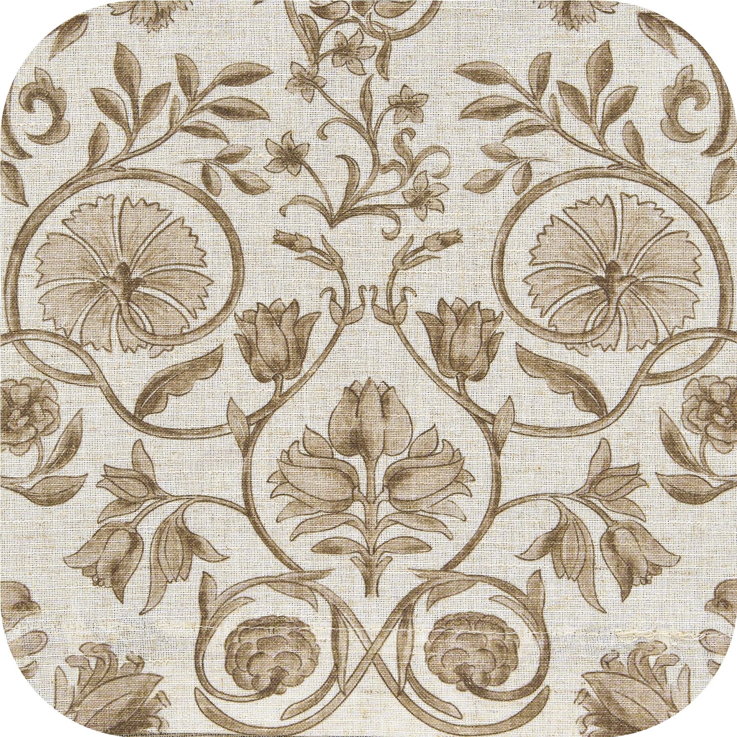 Linen Floral Curtain Set for Kitchen